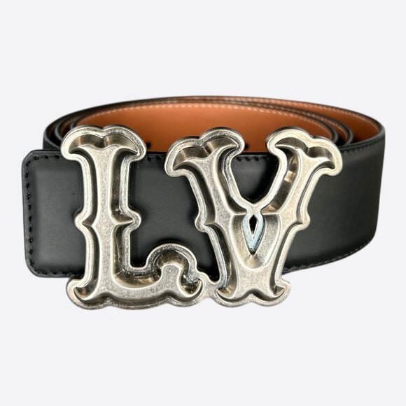 Louis Vuitton Black & Brown LV Ranch Logo Reversible Belt - Picture 1 of 3